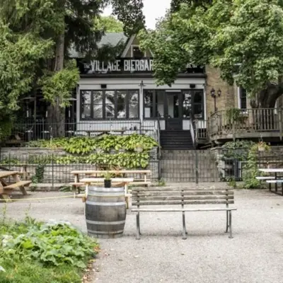 Greenery covered concrete patio