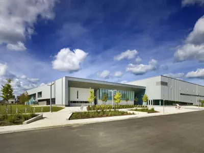 Wide shot of the Woolwich recreational centre